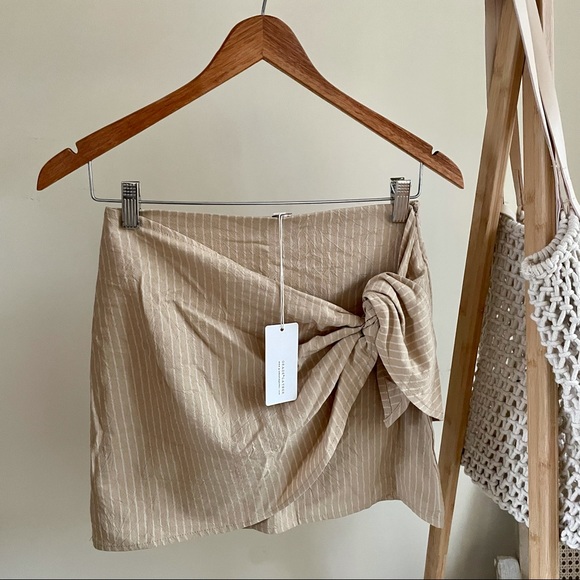 Dresses & Skirts - Grade & Gather Chloe Striped Wrap Skirt in Sand